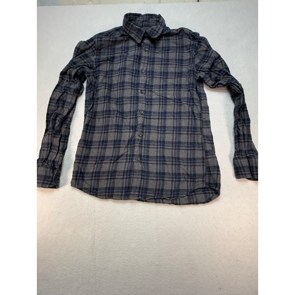J.Crewβ Flannel Shirt Plaid Button Up Long Sleeve Gray Blue Mens Size M